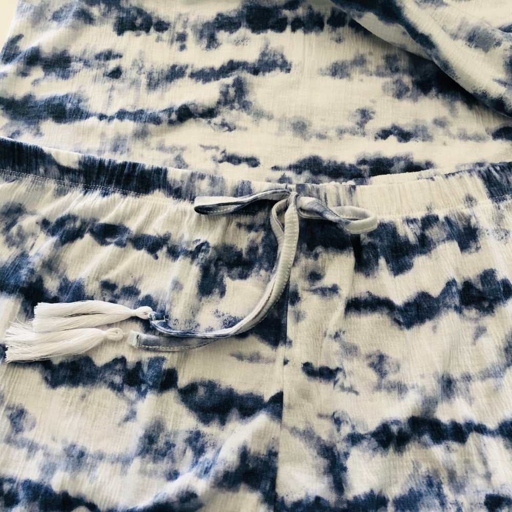 LAURA ASHLEY Loungewear Navy & White Tie Dye 2 Pc - Picture 6 of 7